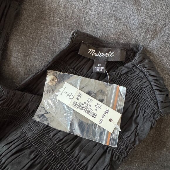 Madewell Melody Bubble Hem Smocked Midi Dress in Poplin - Picture 4 of 5